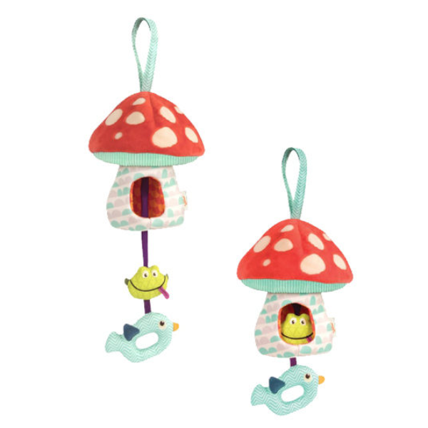 【美國 B.Toys 感統玩具】蘑菇說晚安(聲光安撫吊飾) BX1564Z
